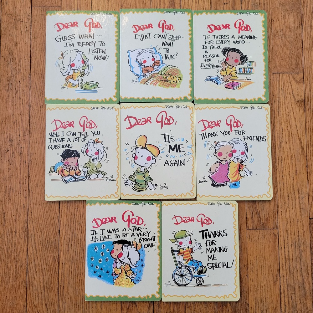 8pc Book Set Dear God Kids Annie Fitzgerald Home Library Gift Hardcover